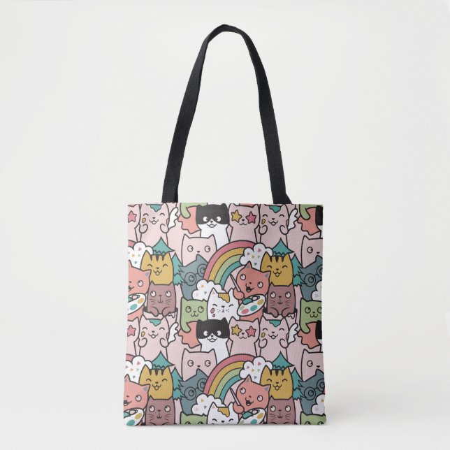 Bolsa Tote Saco do Toque de Gatos Cujos (Frente)
