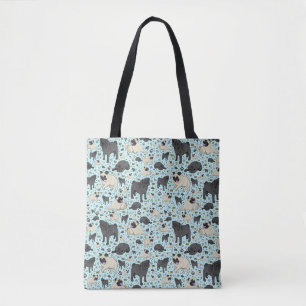 Bolsa Tote Saco do Toque de Pug Cute