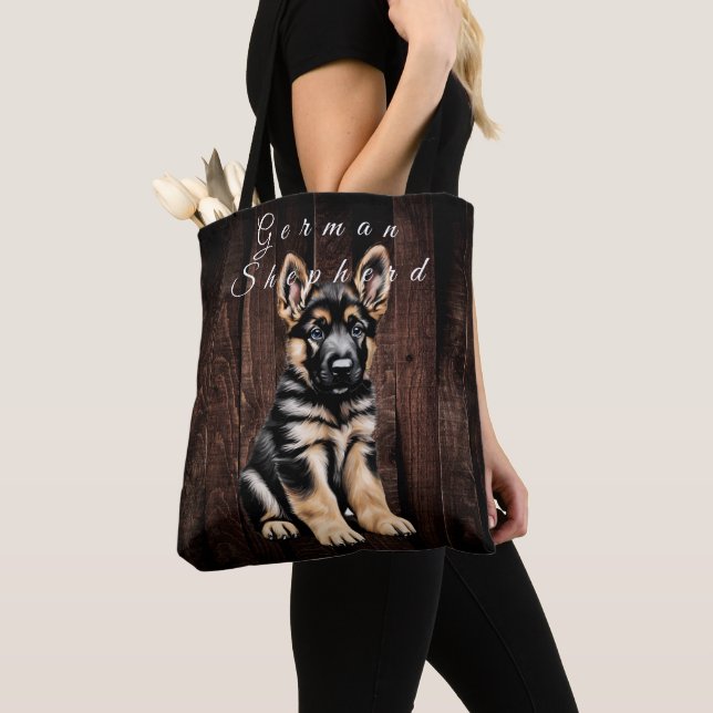 Bolsa Tote Saco do Toque de Puppy do german shepherd (Close Up)