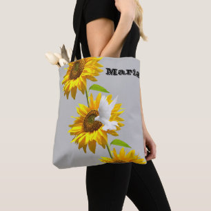 Bolsa Tote Saco do Toque Floral de Girassol