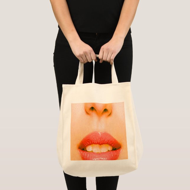 Bolsa Tote Saco do Toque Grande do Nariz e da Boca (Frente (produto))