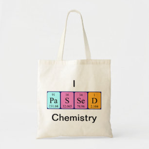 Bolsa Tote Saco do tote do nome da mesa periódica da Químic