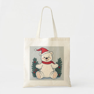 Bolsa Tote Saco do Urso Branco de Natal