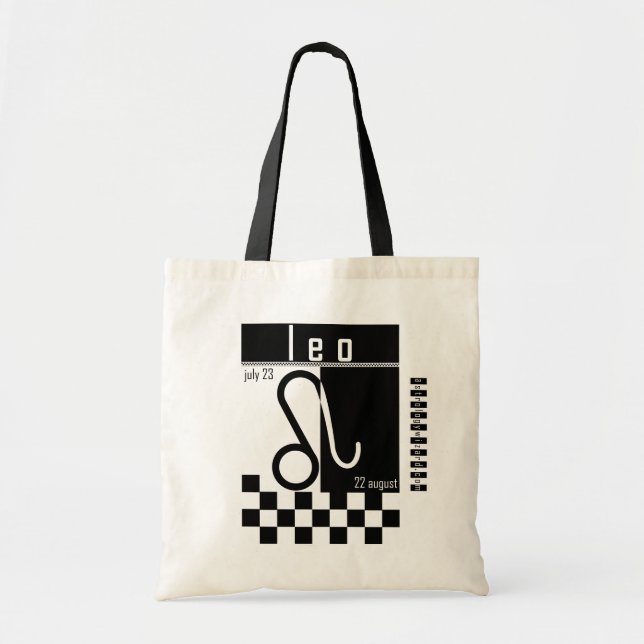 Bolsa Tote Saco do zodíaco do Dois-Tom de Leo (Frente)