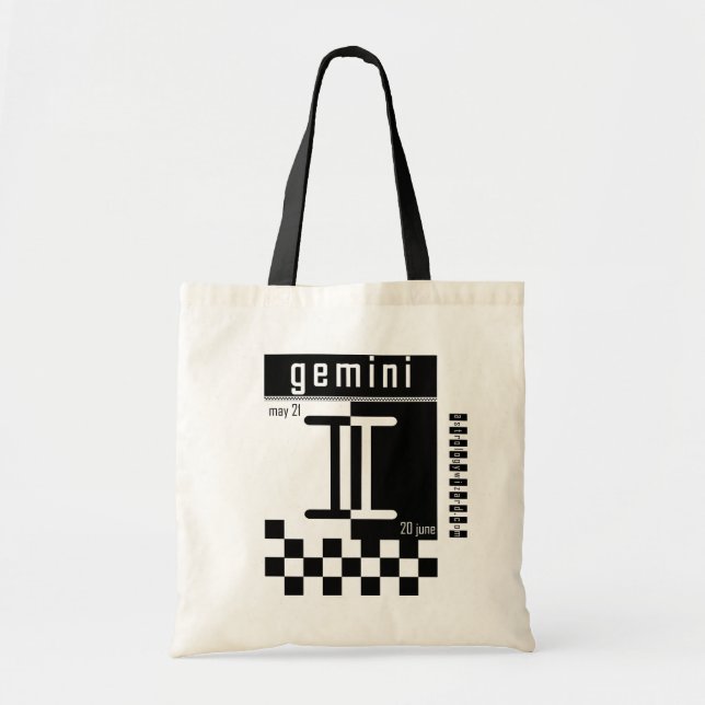Bolsa Tote Saco do zodíaco do Dois-Tom dos Gêmeos (Frente)