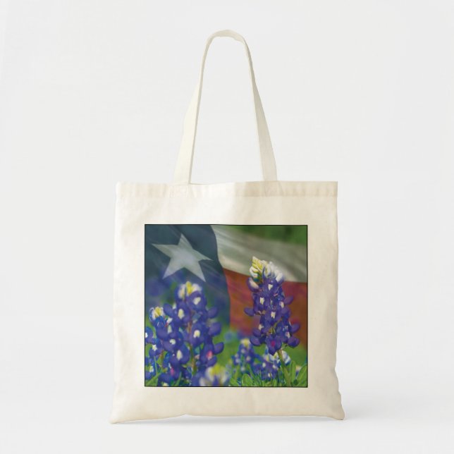 Bolsa Tote Saco dos bluebonnets da bandeira de Texas (Frente)