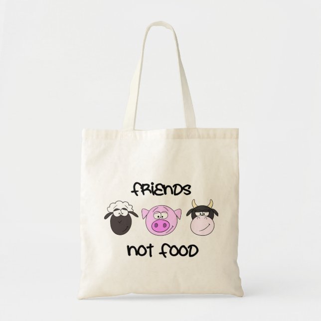 Bolsa Tote Saco dos desenhos animados da comida dos amigos (Frente)