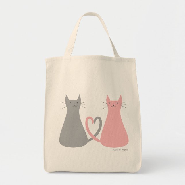 Bolsa Tote Saco dos gatos do amor (Frente)