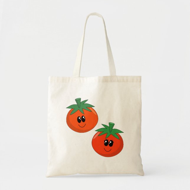 Bolsa Tote Saco dos tomates dos desenhos animados (Frente)