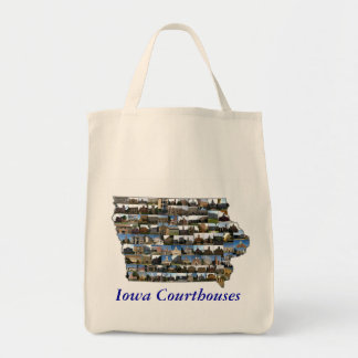 Bolsa Tote Saco dos tribunais de Iowa (texto azul)