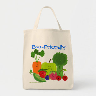 Bolsa Tote Saco Eco-Amigável das frutas e dos vegetarianos