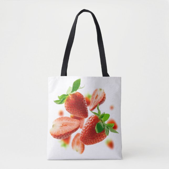 Bolsa Tote Saco engraçado com morangos (Frente)