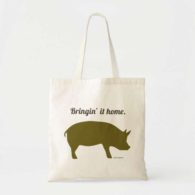 Bolsa Tote Saco engraçado do mercado do bacon (Frente)