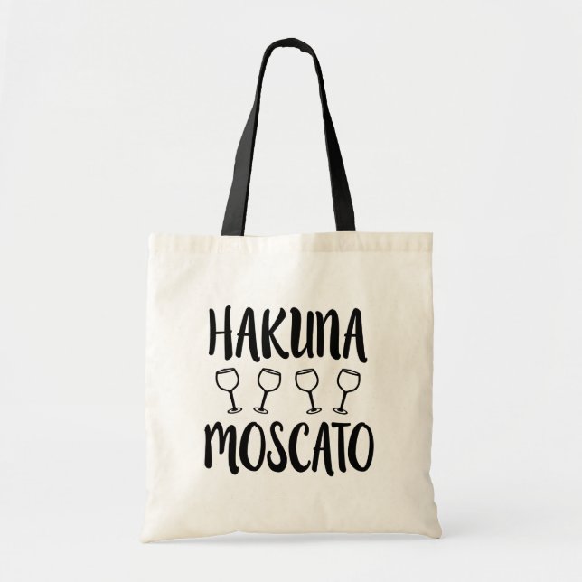 Bolsa Tote Saco engraçado do vinho de Hakuna Moscato (Frente)