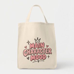 Bolsa Tote Saco Estético Rosa Fofo Humor de Personagem Princi