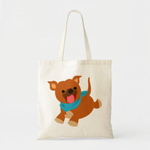 Bolsa Tote Saco feliz bonito de Staffie dos desenhos animados