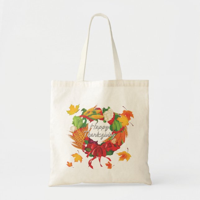 Bolsa Tote Saco feliz da acção de graças 6A (Frente)