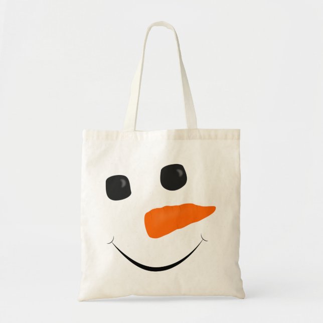 Bolsa Tote Saco feliz do boneco de neve (Frente)