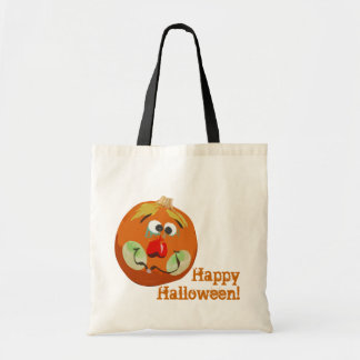 Bolsa Tote Saco feliz do Dia das Bruxas da abóbora do palhaço