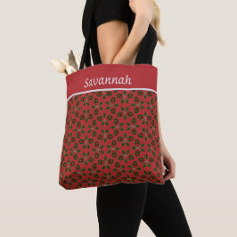 Bolsa Tote Saco Festivo Vermelho e Feriado Verde