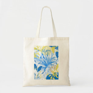Bolsa Tote Saco Floral Amarelo Azul