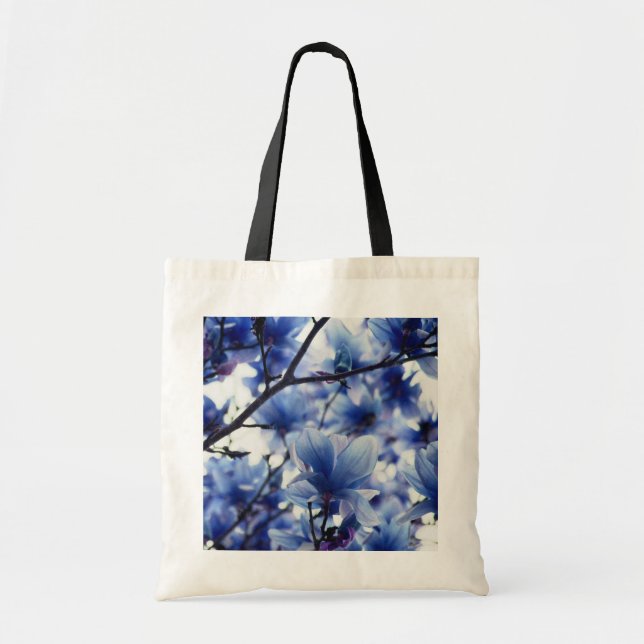 Bolsa Tote Saco Floral Azul Magnolia (Frente)