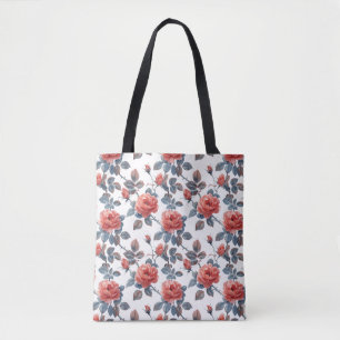 Bolsa Tote Saco Floral com Rosas Caídas