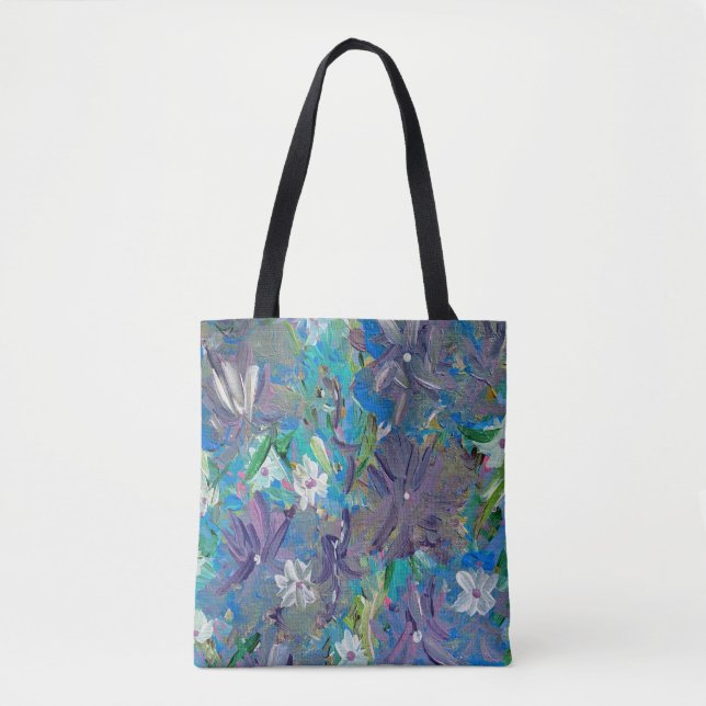 Bolsa Tote Saco Floral de Tota Roxo (Frente)