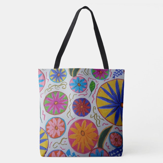 Bolsa Tote Saco Floral Moderno (Frente)