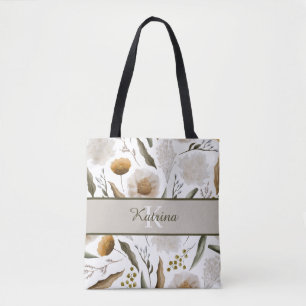 Bolsa Tote Saco Floral Monograma