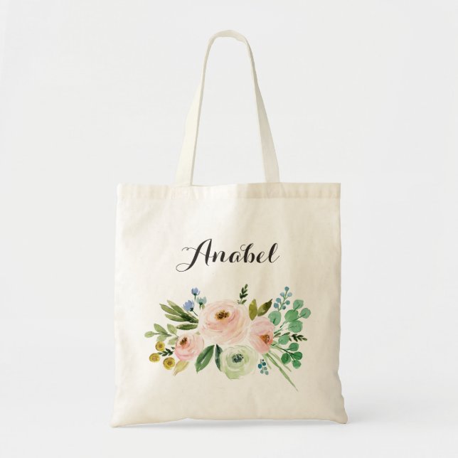 Bolsa Tote Saco Floral Personalizado (Frente)