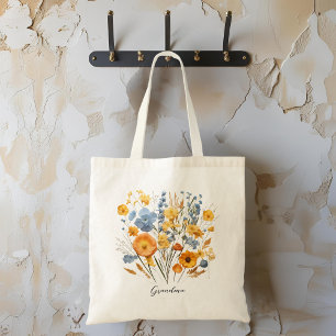 Bolsa Tote Saco Floral Personalizado para a Avó