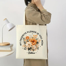 Bolsa Tote Saco Floral Personalizado para a Mãe, Presente de