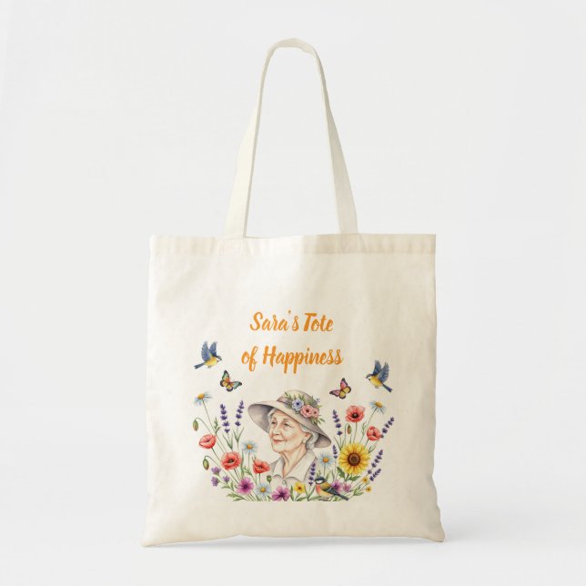 Bolsa Tote Saco Floral Tote da Vovó (Frente)