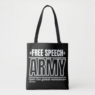 Bolsa Tote Saco "FREE SPEECH ARMY 2"
