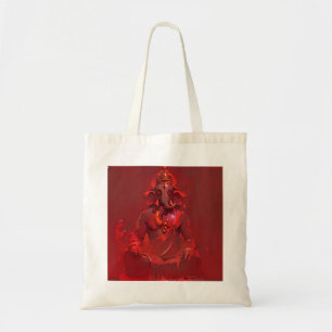 Bolsa Tote saco ganesha vermelho espiritual arte indiano