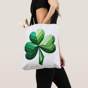 Bolsa Tote Saco Geométrico de Trevo de São Patrício