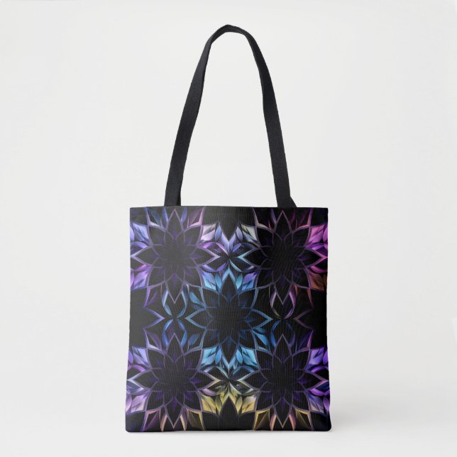 Bolsa Tote Saco Geométrico Iridescente Vibrante (Frente)