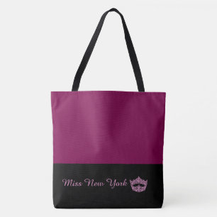 Bolsa Tote Saco grande de vinho Miss America Like Crown