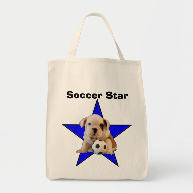 Bolsa Tote Saco inglês da luz do filhote de cachorro do (Frente)