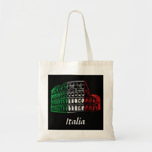 Bolsa Tote Saco italiano da bandeira do coliseu de Roma