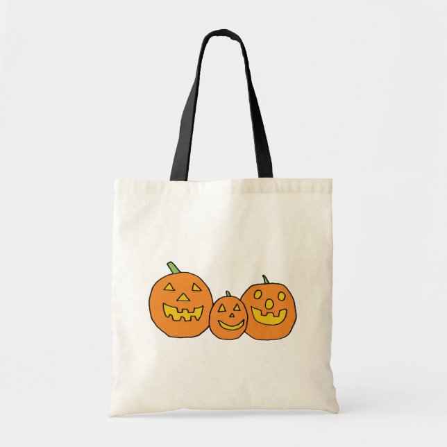 Bolsa Tote Saco Jack-o-Lantern Trio (Frente)