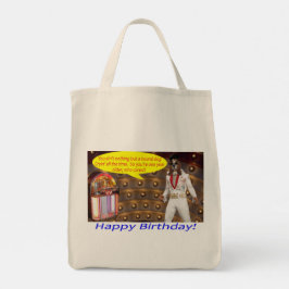 Bolsa Tote saco jumbo. Feliz Aniversário. elvis/ cão de caça