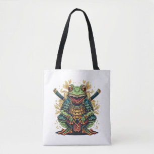 Bolsa Tote Saco lateral do guerreiro samurai rã