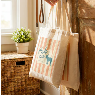 Bolsa Tote Saco Listrado de Tote com Foto Personalizada do Ca
