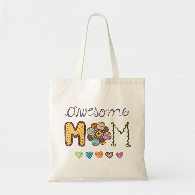 Bolsa Tote Saco lunático dos Doodles da mamã impressionante (Frente)