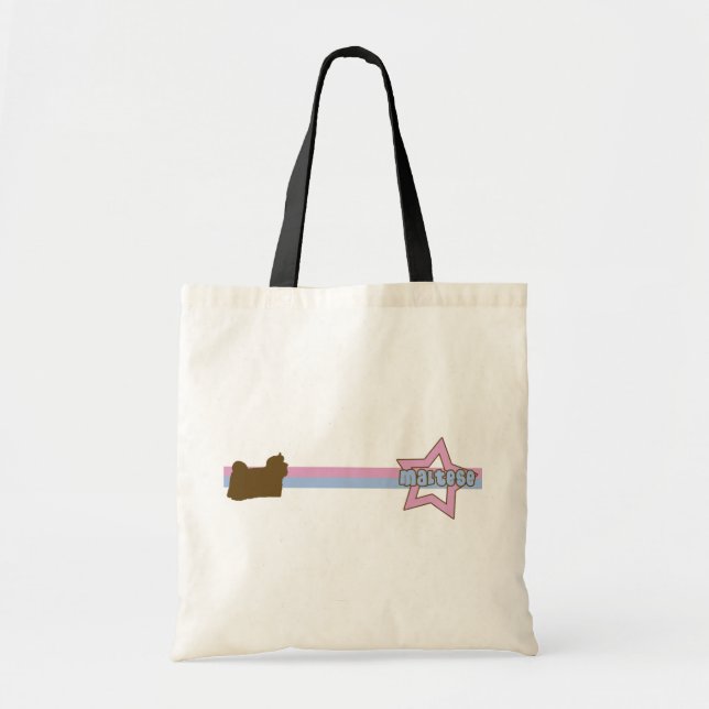 Bolsa Tote Saco maltês da estrela retro (Frente)
