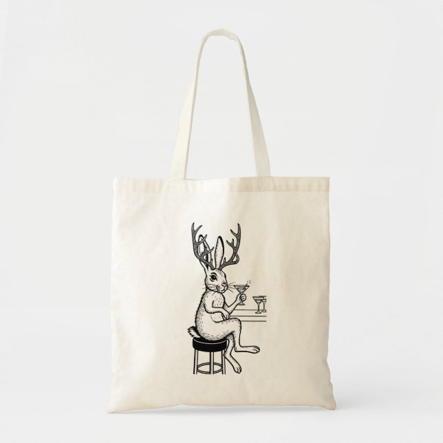 Bolsa Tote Saco Martini Jackalope (Frente)