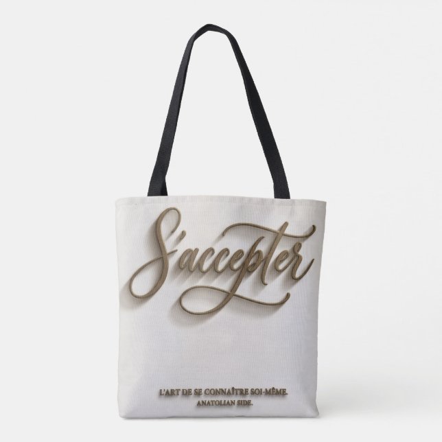 Bolsa Tote Saco minimalista "Aceitar-se" (Verso)