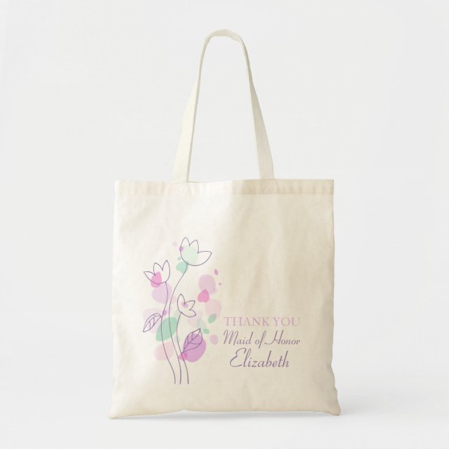 Bolsa Tote Saco moderno gráfico da madrinha de casamento do (Frente)